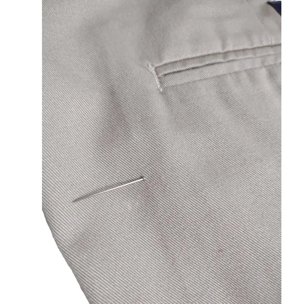 DOCKERS Mens Khaki Classic Fit Pants Size 34 Flat Front Cotton Work Trousers